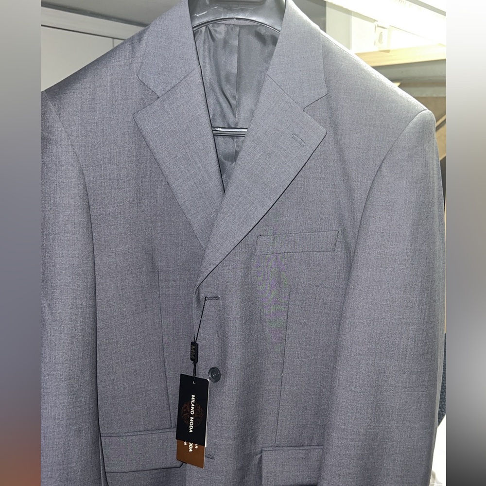 Mens Gray Milano Moda Suit.  Brand New With Tag.